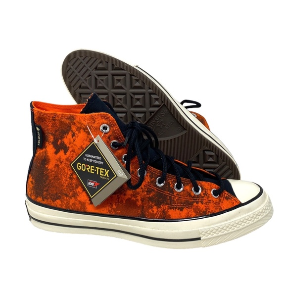 Converse Chuck 70 GORE-TEX High Black Orange Canvas Women’s Size Sneakers 172207 - Picture 6 of 9